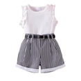 thumbnail image 2 of FDDMis 2 Piece Sets Cute Baby Girl Outfit Baby Girl Outfits 6-9 Months Brown Shirt + Dance Shorts Baby Clothes Girls 10-12, White 18-24 Months, 2 of 9