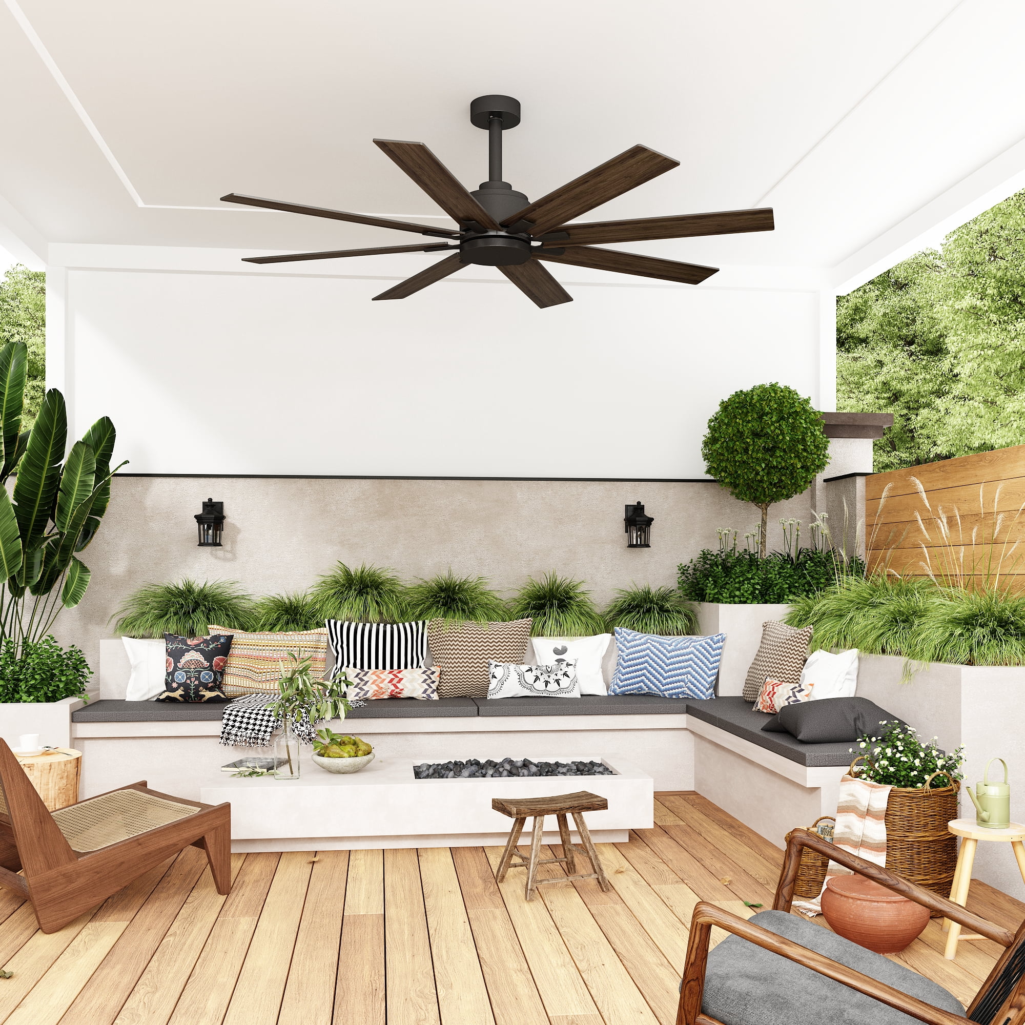 FUFU&GAGA 65 inch Ceiling Fan with Lights, Remote, Reverse Airflow