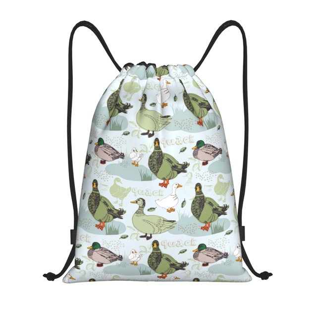 Fotbe Mallard Ducks Wild Birds Bolsa Mochila con Cordón Estampada, Bolsa de Gimnasio Deportiva, Bolsa Cinch, Bolsa con Cordón para Hombres y Mujeres-Medium