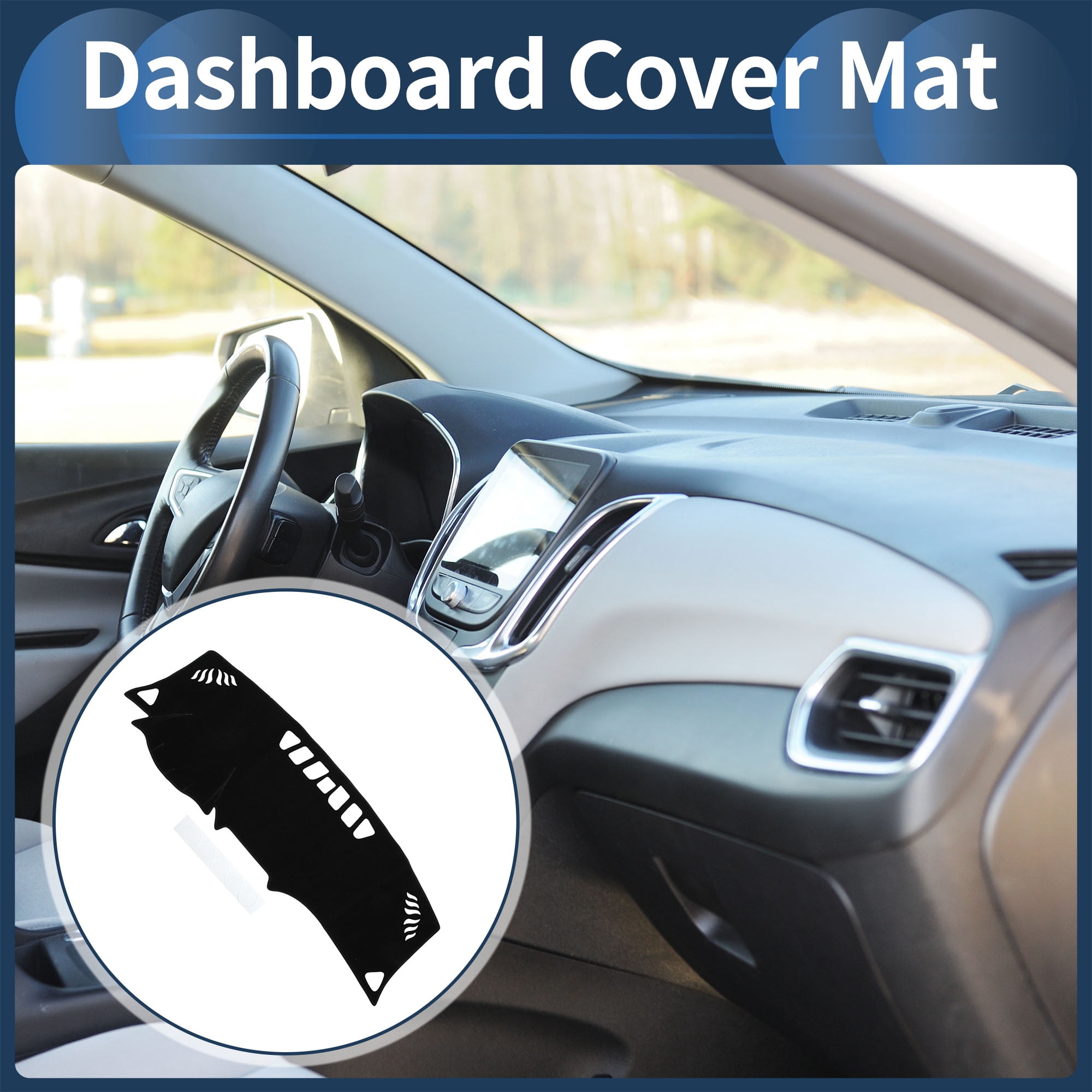 Dashboard Cover Dash Cover Mat Carpet for Chevy Equinox 2018-2022 Polyester Black