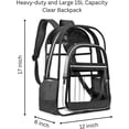 thumbnail image 2 of Heavy Duty Stylish Clear Backpack - 15L Large Transparent Bag with Adjustable Straps, Multiple Pockets & Compartments - Durable See-Through Plastic Clear Book Bag for School, Work - Rose Pink, 2 of 7