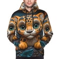 thumbnail image 2 of Bingfone Playful Leopard Art Men's Drawstring Hoodie Long Sleeve Pocket Sweatshirts-Large, 2 of 6