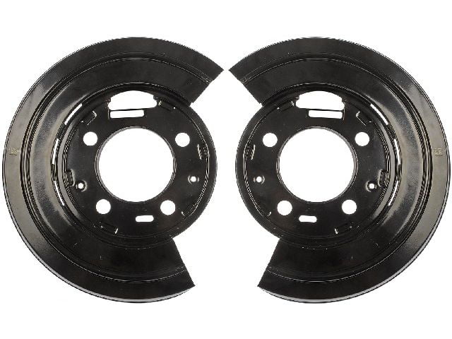 Black Compatible with 2005-2010 Ford F-250 Super Duty Rear Brake Dust Shield Set of 2 No Hole for ABS Sensor 