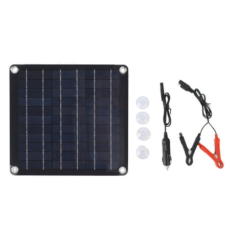 

10W 18V Solar Panel Semi Flexible Monocrystalline Silicon Solar Car Battery Charger with Cigarette Lighter for Car RV
