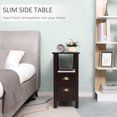 thumbnail image 4 of HOMCOM Table d'Appoint Mince avec 2 Tiroirs et Tablette de Rangement, Table d'Appoint pour Sofa, 4 of 10