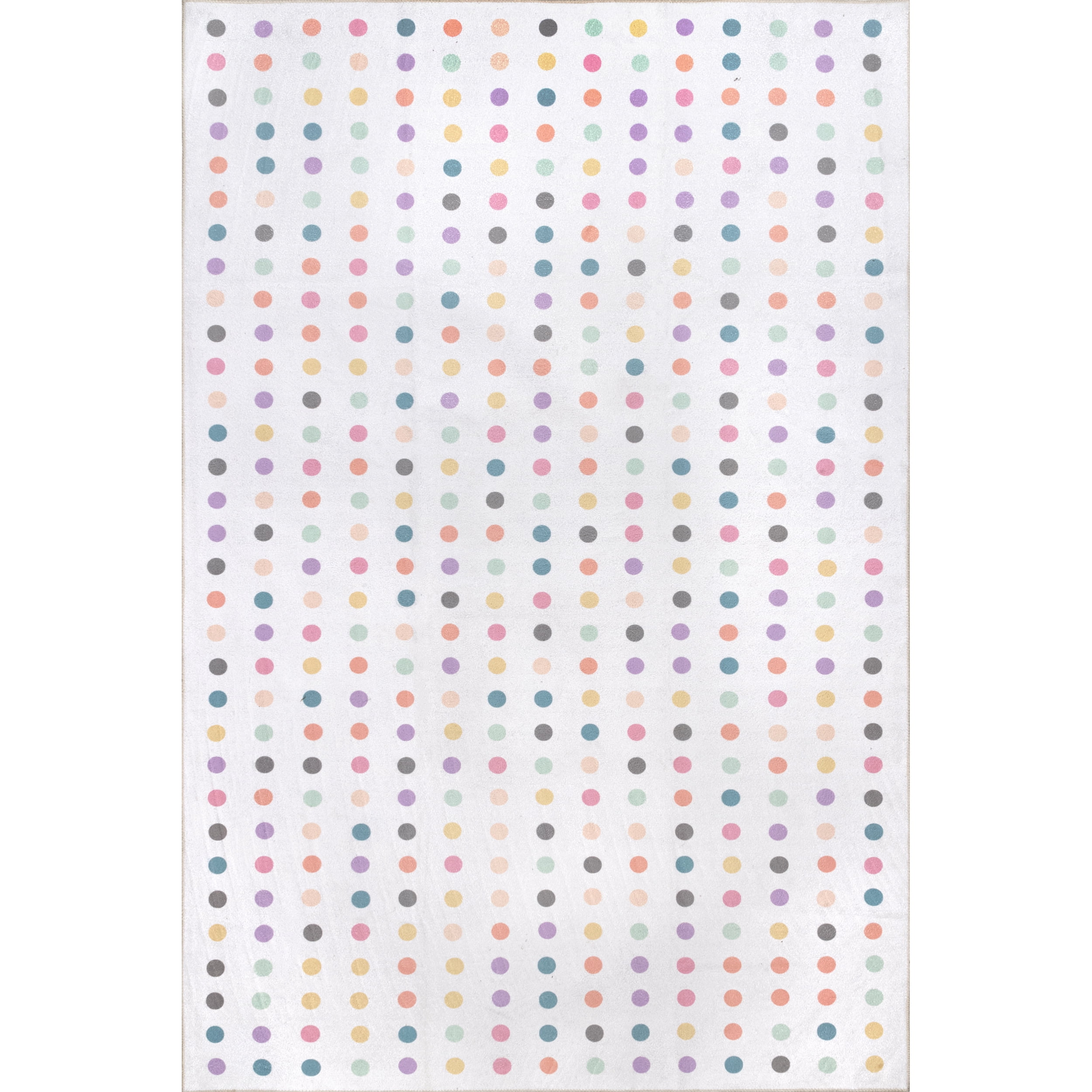 nuLOOM Larissa Machine Washable Kids Polka Dot Area Rug, 8' x 10', Ivory
