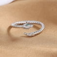thumbnail image 5 of (Paquete de 2) (D) Anillos abiertos de serpiente vintage Anillo de dedo índice de cruz de cristal Anillos ajustables sonrientes Anillo de pintail Joyería Regalos para mujeres y niñas, 5 of 5