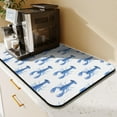 thumbnail image 2 of Cute Lobster Illustration Coffee Mat - 4-Layer Absorbent Drying Mat for Coffee Bars, Non-Slip Rubber Backed Counter Protector, Nautical Themed Kitchen Decor, 15.7 x 23.6 Inch, 2 of 3