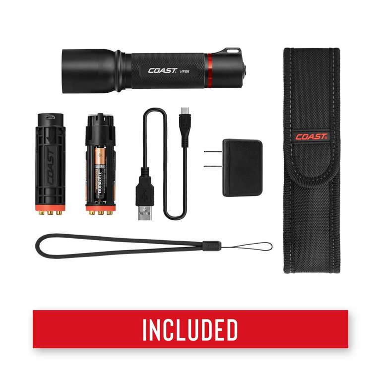 coast hp8r rechargeable flashlight kit Coast Pure Beam Focusing you can recharge the batteries in the light or quickly swap out to alkaline when needed COAST HP8R 760 Lumen Rechargeable