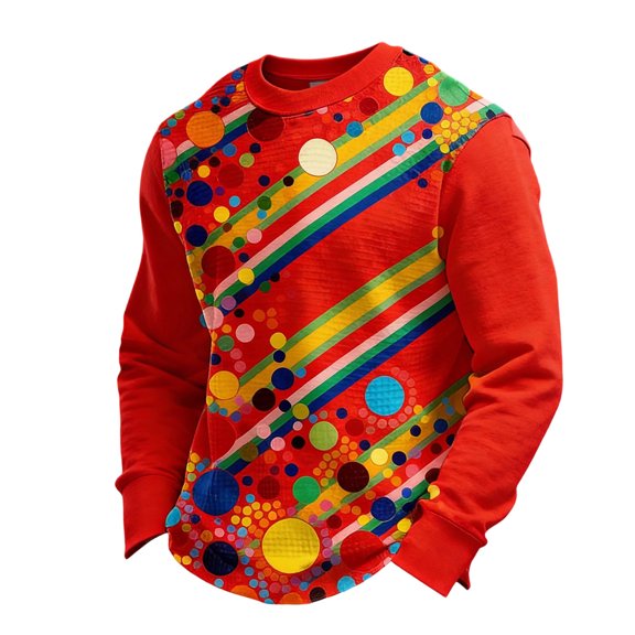 BUWTTER Men T Shirts Carnival Knit Breathable Textured Short Sleeve Tee Casual Comfort Men Shirts Red 2XL