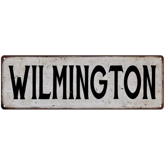 WILMINGTON Vintage Look Rustic Metal 6x18 Sign City State 106180041307