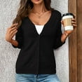 thumbnail image 6 of idosla Women's Lightweight Cardigans Casual Long Sleeve V-Neck Button Print Shrugs Sweaters Open Front Outerwear (Black, XL), 6 of 7