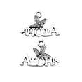 thumbnail image 2 of K-KED 260 Pcs Antique Silver ALOHA Charms Pendant 21X14MM C12216, 2 of 3