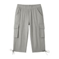 thumbnail image 7 of ZHOGXU Classic Summer Solid Color Straight Leg Kids Capri Cargo Pants For Girls With Pocket Outdoor Activities, 7 of 7