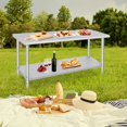 thumbnail image 6 of EastVita Stainless Steel Prep Table 60 x 24 Inch NSF Heavy Duty Commercial Kitchen Table with Undershelf Outdoor Cooking Table Dining Room Garage Laundry Room, 6 of 7