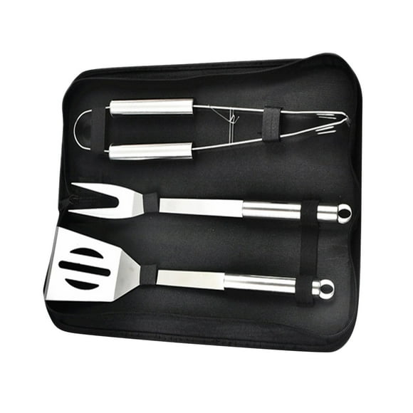 Hearth & Gear BBQ SET Grill Cooking Utensils Kit Stainless Steel Tool Barbeque Portable BBQ Accessories round Rubber Mat 5/16 Char Broil Grill Replacement Parts 160185 Small Grill Pans for Outdoor