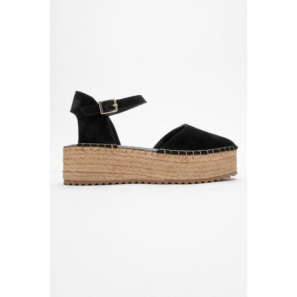 Viba - Alpargatas de ante negro negro 24.5 CM