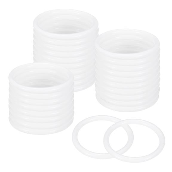 Uxcell 30-Pack Dream Catcher Rings,2.2 Inch Plastic Macrame Wreath Floral Round Rings for DIY Wedding Wreath White 0.22 Inch