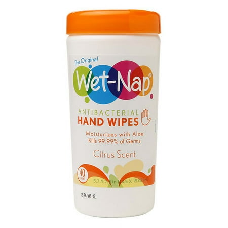 Wet-nap Antibacterial Hand Wipes Canister, Citrus Scent 40 Ea, Pack Of 3
