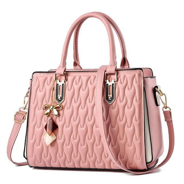 LHSHID Retro Embroided Thread Leather Top-handle Bag Designer Female Handbag Middle-aged Pendant Crossbody Bag Purse sac