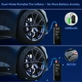 thumbnail image 6 of Cordless Portable Tire Inflator, 150 Psi Digital Pressure Gauge, 4500mAh Long Range Battery, Air Compressor for Car Tires with Automatic Shutoff, Emergency LED Light, Compact Automotive Pump, 6 of 9