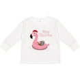 thumbnail image 3 of Inktastic Flamingo Merry Christmas Boys or Girls Long Sleeve Toddler T-Shirt, 3 of 5