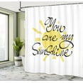 thumbnail image 5 of Ambesonne White Shower Curtain, Valentines Sun Romance, 69"Wx84"L, Yellow Charcoal Grey, 5 of 5