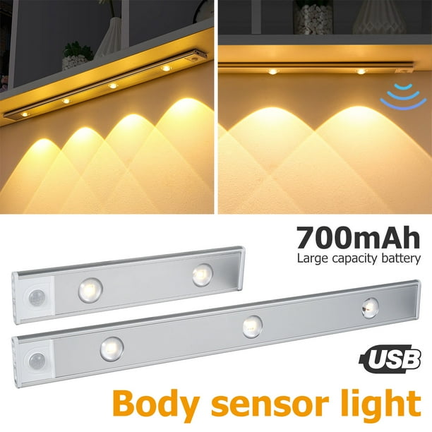 Muyoka MTFun - Luz nocturna LED con sensor de movimiento, luz de pared, 3 modos, lámpara LED para armario, ángulo de haz de 120°, ventosa, luz de noche con batería de 700 mAh, lámpara de inducción rec Muyoka Hogar
