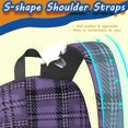 thumbnail image 5 of Purple and Black Checkered Pattern 17" School Backpacks for Teens,Waterproof Oxford Fabric,S-Shape Padded Straps for School,Travel,Hiking,Camping, 5 of 6