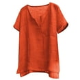 thumbnail image 1 of YUEVE Chemises d'Été pour Hommes Chemise en Lin à Manches Courtes Chemise de la Saint-Valentin pour Hommes Chemise Extensible Col Rond T-Shirts Polo en Coton 2TG T-Shirts pour Hommes, 1 of 6