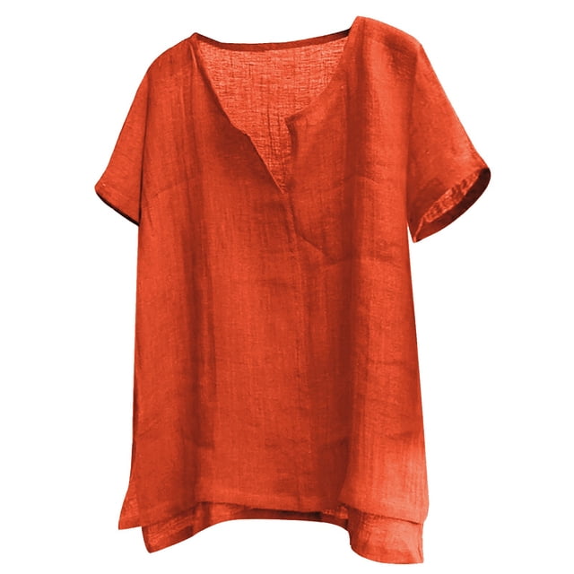 YUEVE Chemises d'Été pour Hommes Chemise en Lin à Manches Courtes Chemise de la Saint-Valentin pour Hommes Chemise Extensible Col Rond T-Shirts Polo en Coton 2TG T-Shirts pour Hommes