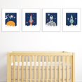 thumbnail image 2 of Big Dot of Happiness Blast Off to Outer Space - Unframed Rocket Ship Nursery and Kids Room Linen Paper Wall Art - Set of 4 - Artisms - 8 x 10 inches, 2 of 7