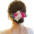 thumbnail image 1 of XASZHN Flower Hair Side Combs Slide Clips Floral Bows Hairpins Women Hot Pink_005 One Size, 1 of 6