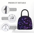 thumbnail image 4 of Honeii Galaxy Lightning Print Insulated Lunch Bag Women Reusable Lunch Box with Pocket for Work Picnic Travel -One Size, 4 of 6