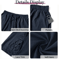 thumbnail image 6 of WellSize Plus Size Lace Shorts for Women Summer Drawstring Elastic Waist Short Pants with Pockets, 6 of 8