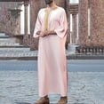 thumbnail image 2 of Thobe for Men Long Sleeve Embroidered Thobe Men Pink Thobe Eid Clothes Muslim Clothes, 2 of 7
