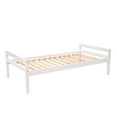 thumbnail image 5 of Euroco Wood Twin Bunk Loft Bed with Desk, Drawers and Shelf for Kids Teens, White, 5 of 17