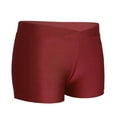 thumbnail image 3 of Fldy Kids Girls Basic Stretchy Sports V-front Booty Short Boy-cut Bottom Ballet Dance Yoga Hot Pants Underwear Burgundy 12, 3 of 6