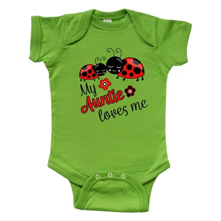 

Inktastic My Auntie Loves Me with Cute Lady Bugs Gift Baby Boy or Baby Girl Bodysuit