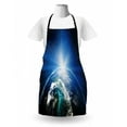 thumbnail image 3 of Earth Apron, Astrophotography of Rising Sun over Globe with Starry Space Print, Unisex Kitchen Bib with Adjustable Neck for Cooking Gardening, Adult Size, Night Blue Multicolor, by Ambesonne, 3 of 4