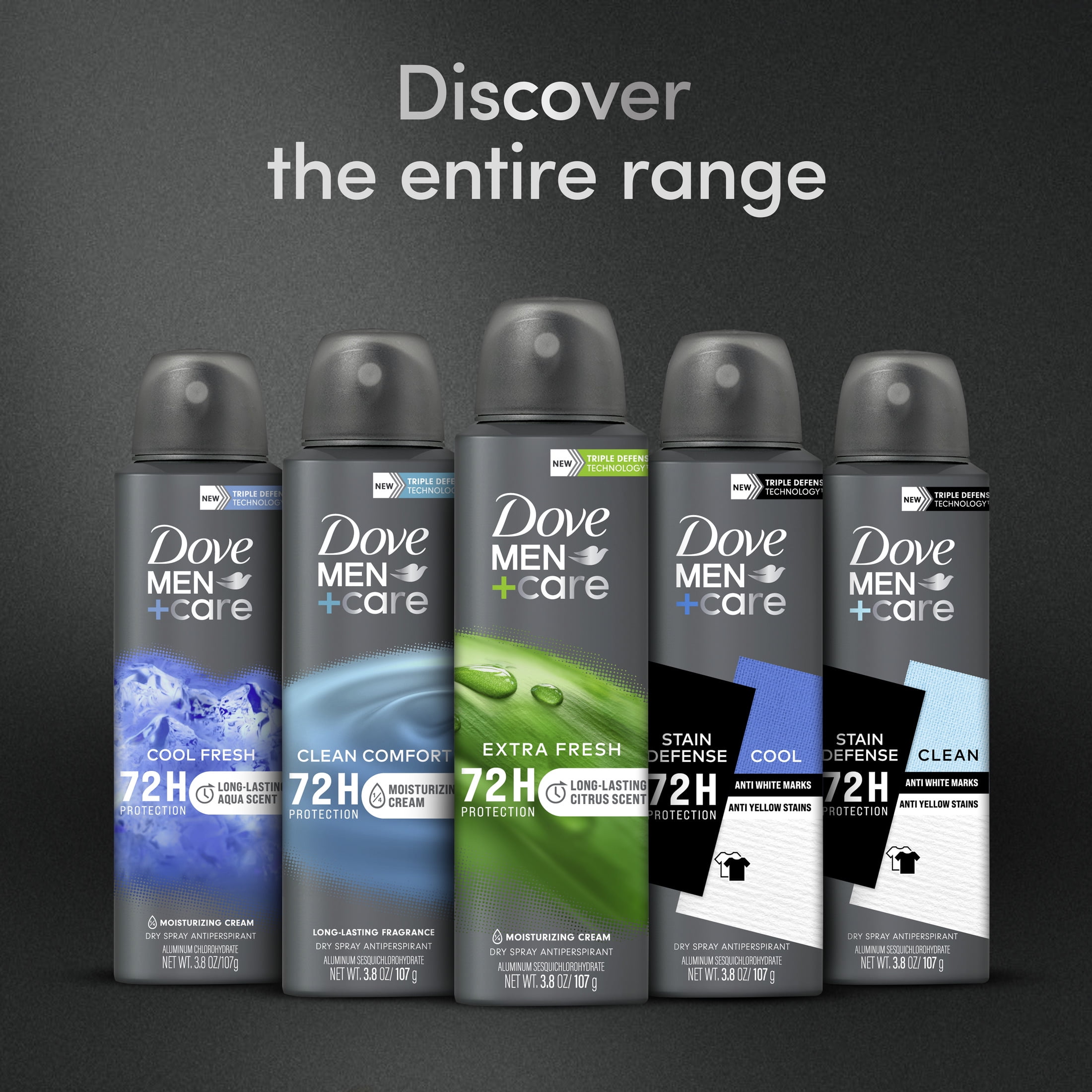 Dove Men+Care Extra Fresh Long Lasting Antiperspirant Deodorant Dry Spray, Citrus, 3.8 oz