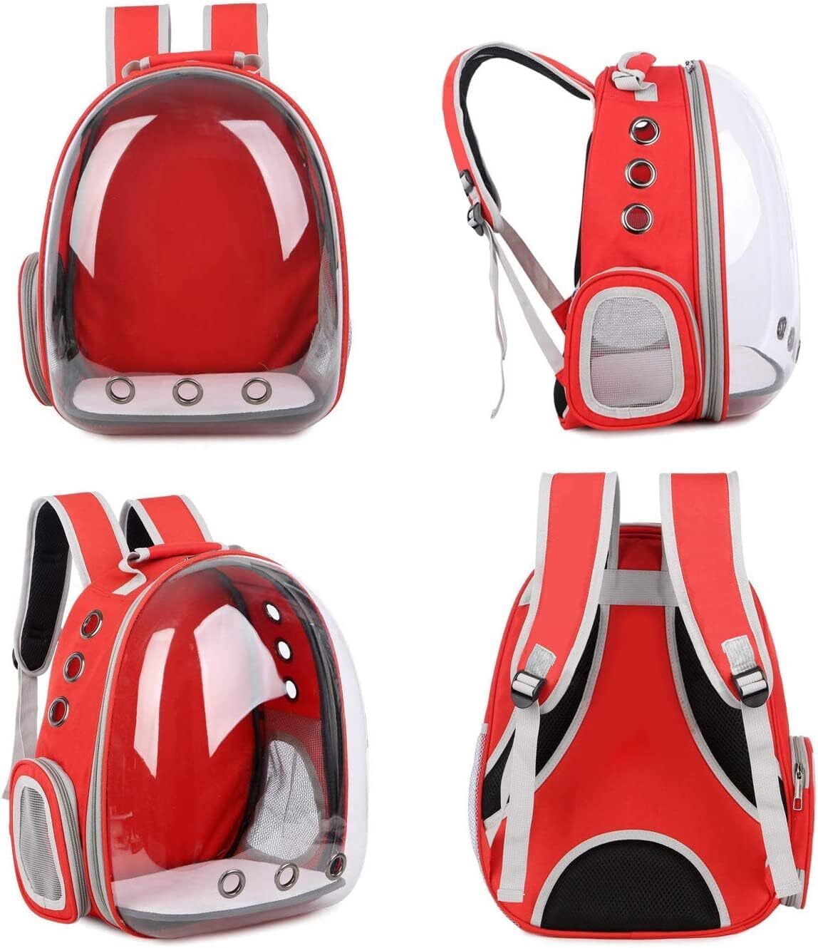 GoXteam Large Cat Carrier Backpacks Dog Carriers, Portable Pet Travel Carrier, Transparent and Breathable Design, Airline Approved, Ideal for Traveling/Hiking/Camping, Red