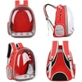 thumbnail image 3 of Pet Carrier, Cat/Dog Bubble Backpack, Pet Travel Bag, Small Space Pet Capsule Knapsack, Airline-Approved Ventilate Transparent Capsule Backpack for Hiking and Outdoor Use (Red), 3 of 6