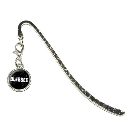 Christian Christmas Bookmarks - Blessed Distressed - Christian Religious Inspirational Metal Bookmark with Charm