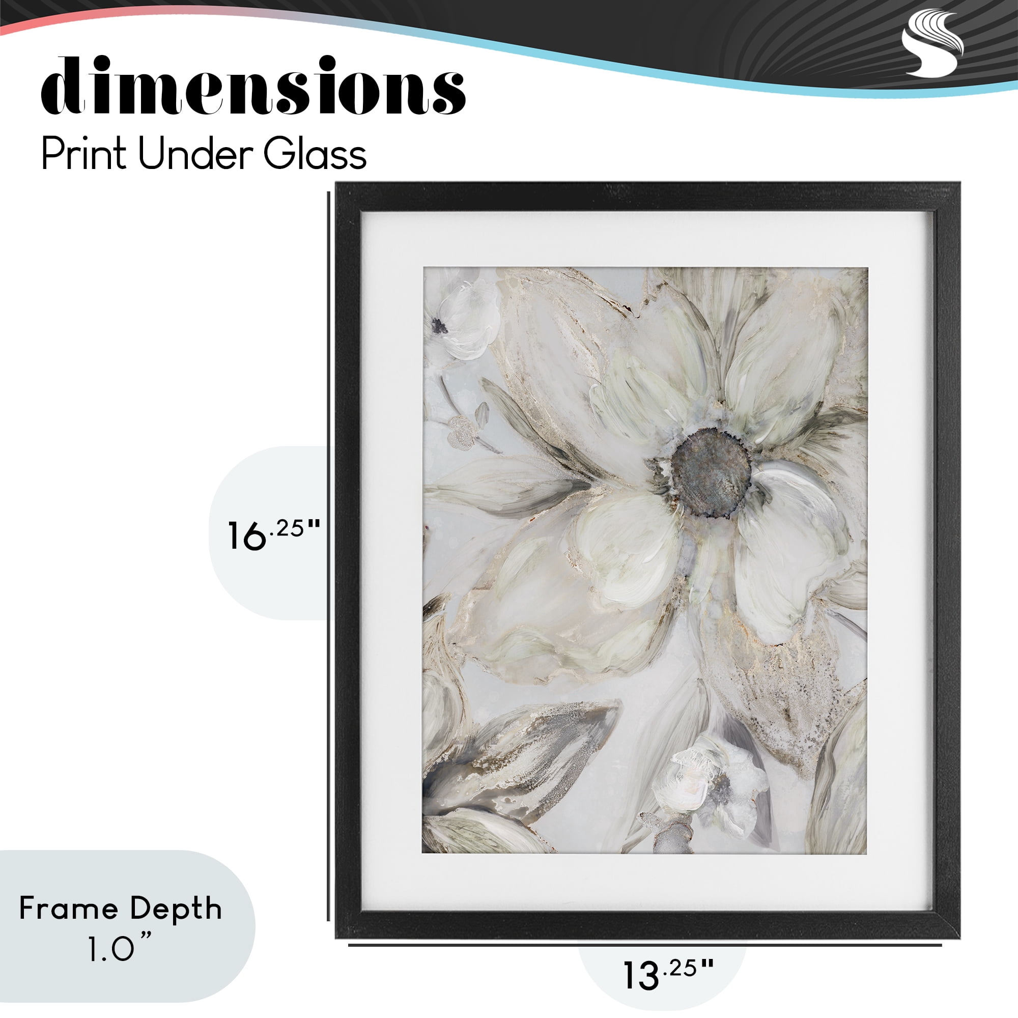 Stupell Industries Sandstone Tone Blooms Black Framed Print Under Glass, design by Carol Robinson