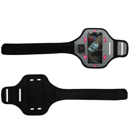 Premium Vertical Pouch Advanced Sport Armband (with Hot Pink Flashing Lights) for Motorola Droid mini, Moto E (2nd generation), Moto E, XT1030, XT901 (Electrify M), XT907 (Droid Razr M), XT556 (Defy (Best Flashlight App For Droid Razr)