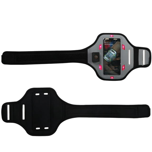 Premium Vertical Pouch Advanced Sport Armband (with Hot Pink Flashing Lights) for Motorola Droid mini, Moto E (2nd generation), Moto E, XT1030, XT901 (Electrify M), XT907 (Droid Razr M), XT556 (Defy X