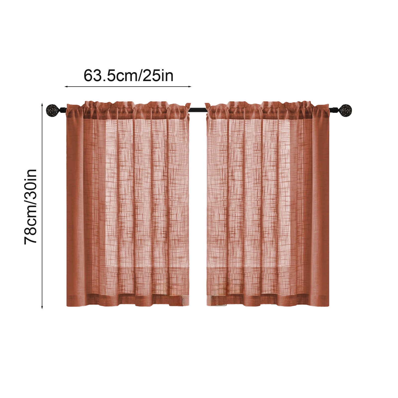 Swiftyle 6 Pcs Linen Bathroom Curtain Vintage Style Semi-Transparent Privacy Window Treatment for Kitchen Decor