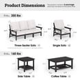 thumbnail image 6 of CIOKEA HDPS 7-piece Outdoor Sectional Sofa Set, Patio Furniture Set , All Weather Outdoor Conversation Set for Deck, Lawn, Black Frame with 4.5IN Beige Cushion, 6 of 9