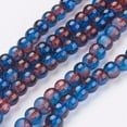 thumbnail image 4 of 1 strand Crackle Glass Beads Strands Round Medium Blue 6mm Hole: 1.3~1.6mm 125~133pcs/strand 31.4 inch, 4 of 4